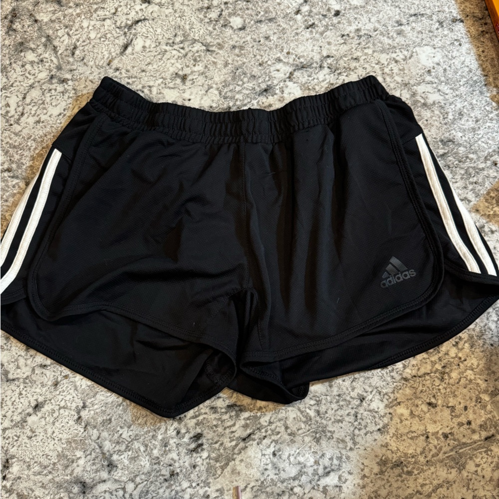 Adidas Women's Black and White Athletic Shorts